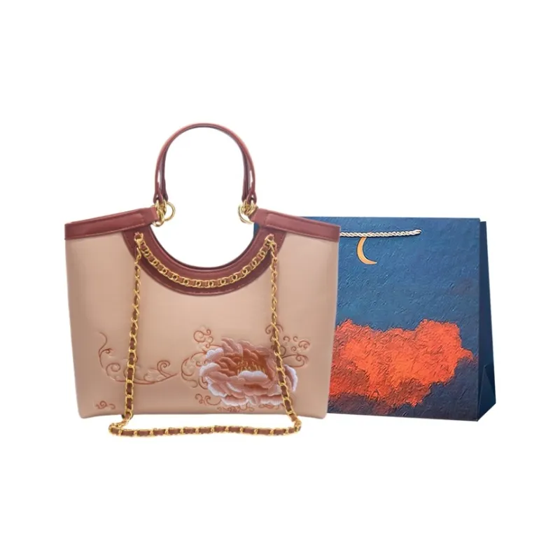 Elsvet PU Handbag Regular Women's Red/White/Apricot-6