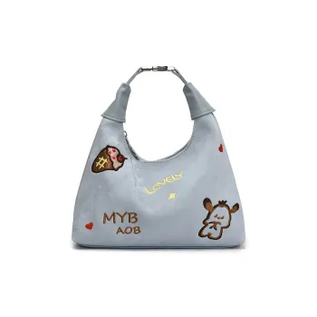 RIVMIND PU Handbag Shoulder Bag Women's Blue/Pink