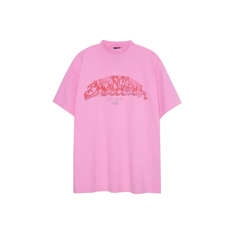 Balenciaga SS23 T Shirt Loose Fit Style Unisex Pink-0
