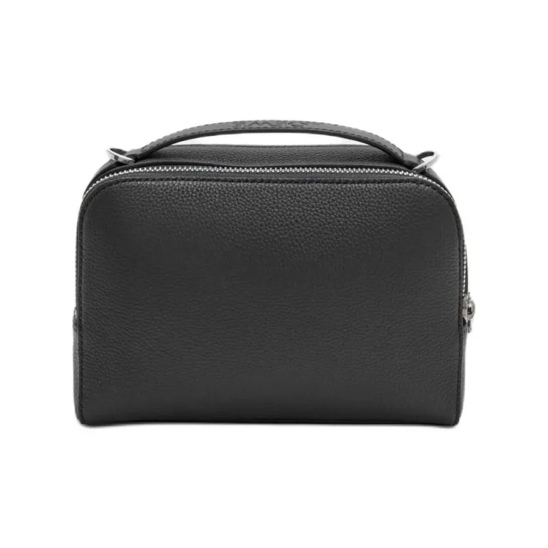 LOEWE Grained Calfskin Camera Bag, Crossbody Handbag Mini Men's Black-3