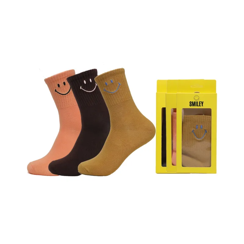 SMILEY Mid Calf Socks Unisex Combo Set-15