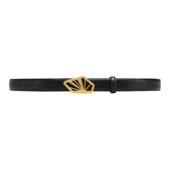 Cheekkiss Cow Split Leather Belts Women's Black/Caramel 2.3cm