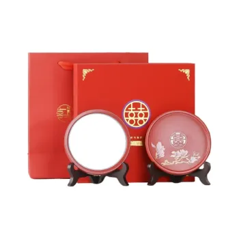 XIBI Bride And Groom Wedding Bridal Gift Mirrors 1 Pair Red Ceramic Round Makeup Mirror Portable Compact Mirror