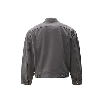 NEVER RULE Denim Jacket Unisex Gray