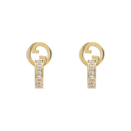 GUCCI Crystal Earrings Women's Gold