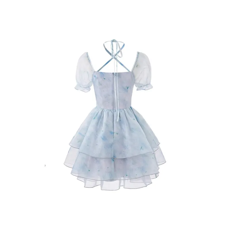 ZCDECO Short Sleeved Dress Women's Blue-1