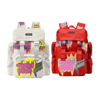 COEXISTENCE Water repellent Polyester Commute Travel Students Backpack Regular Unisex Gray White