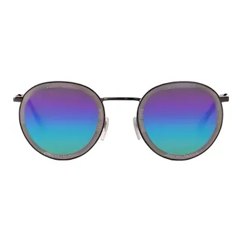 LOUIS VUITTON Metal Parts Round Sunglasses Men's Black