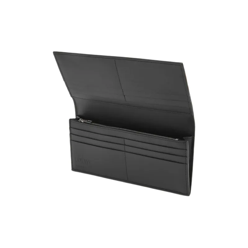 LOEWE Cow Leather Wallet Unisex Black-2