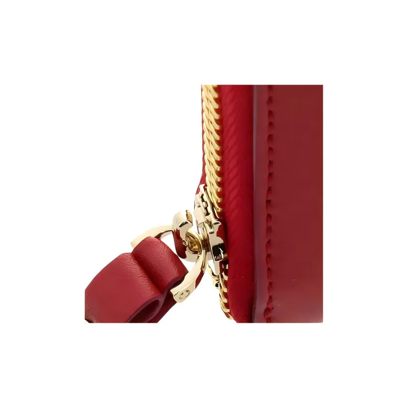FERRAGAMO Vara Cow Leather Wallet Women's Red-3
