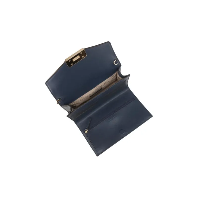 MICHAEL KORS Kinsley Cow Leather Envelope Bag Crossbody Bags Medium Size Women's Marine Blue-1