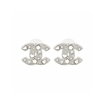CHANEL   Stud Earrings Unisex Silver