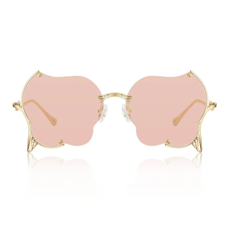 Lao Feng Xiang Β Titanium Irregular Shape Sunglasses Women's-0