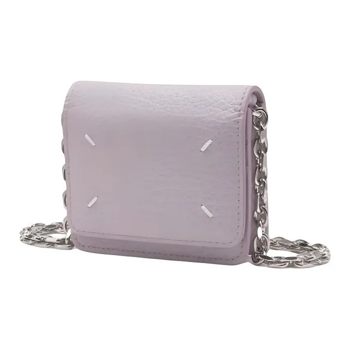 Maison Margiela Leather Shoulder Bag, Crossbody Bag, Wallet Mini Women's Light Purple-2