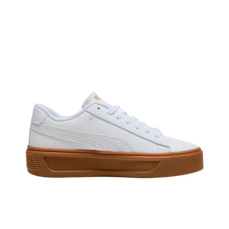 PUMA Smash V3 Anti Slip Wear Resistant Low Top Skateboard Shoes Women's White-1