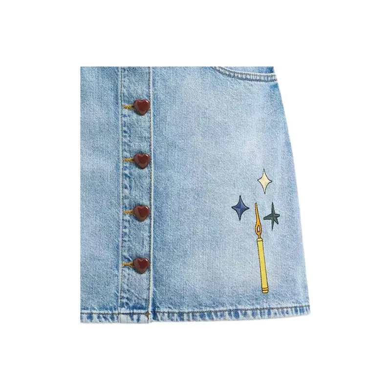 COACH SS24 Denim Short Skirts Women's Light Blue-4