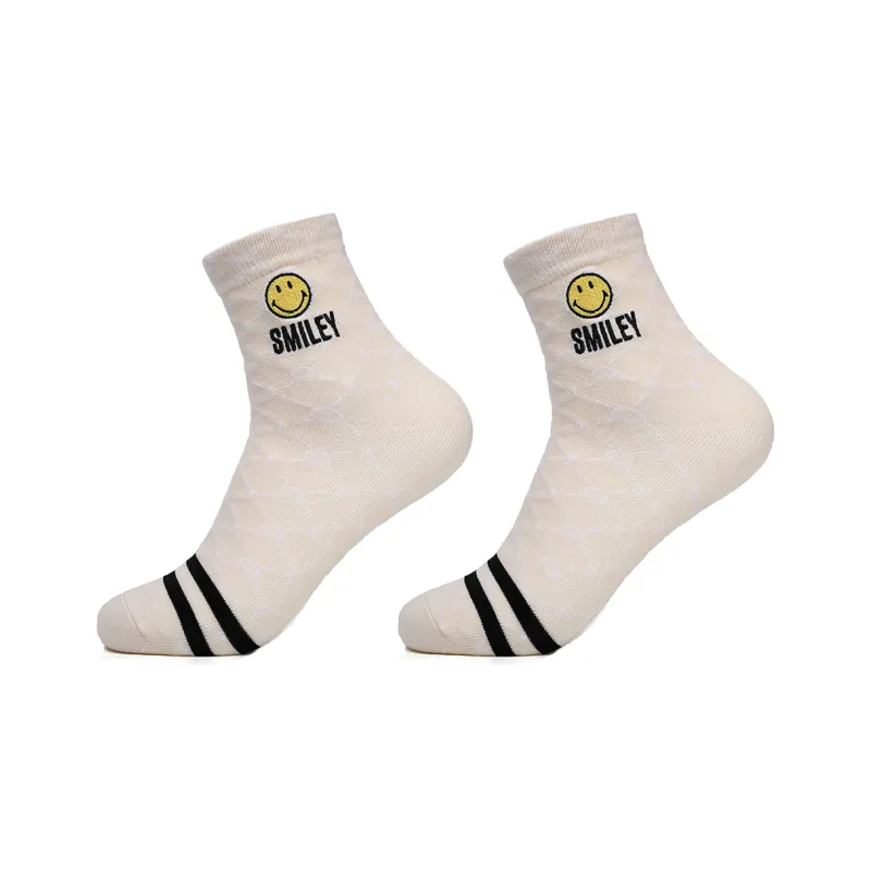 SMILEY Mid Calf Socks Unisex Combo Set-4