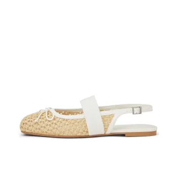 CHARLES&KEITH Little CK Bowknot New Chinese Style Strap Sandals 0.8cm Women's Beige Beige/Black Black