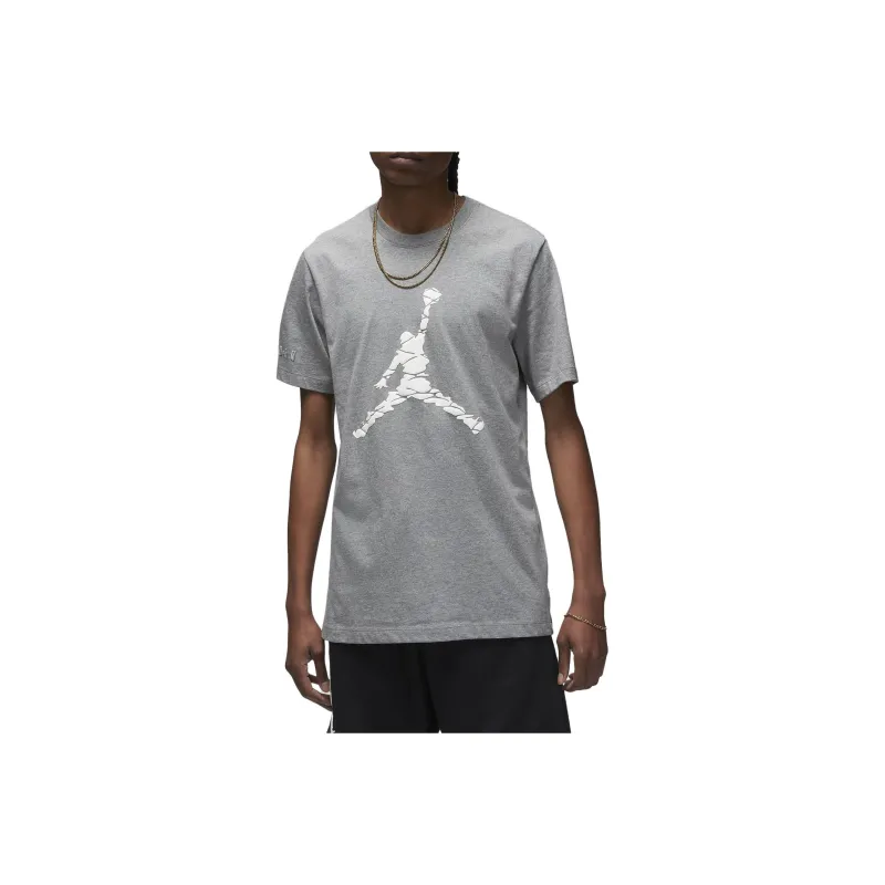 Jordan T Shirts Men Gray White-0