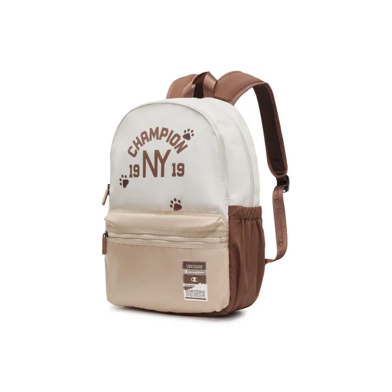 Champion Fabric Backpack Regular Unisex Milk White & Taupe & Walnut-1