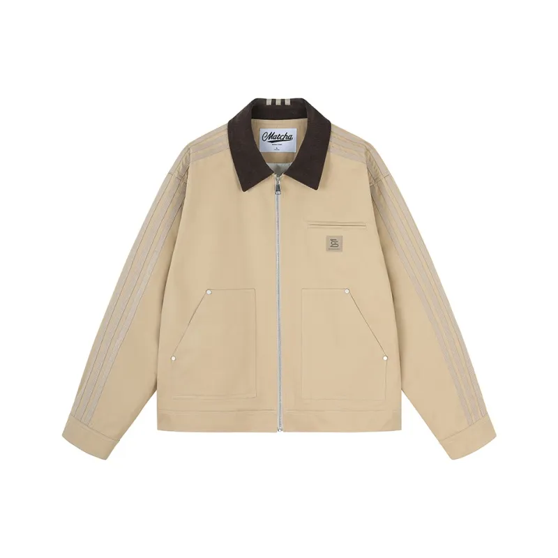 MATCHA STORY College Series Jacket Unisex Khaki-0