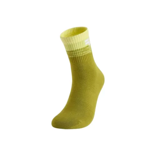 FILA FUSION FILA FUSION X Mid Calf Socks Unisex 1 Pack Cyan Yellow Green/Wheat Straw LG