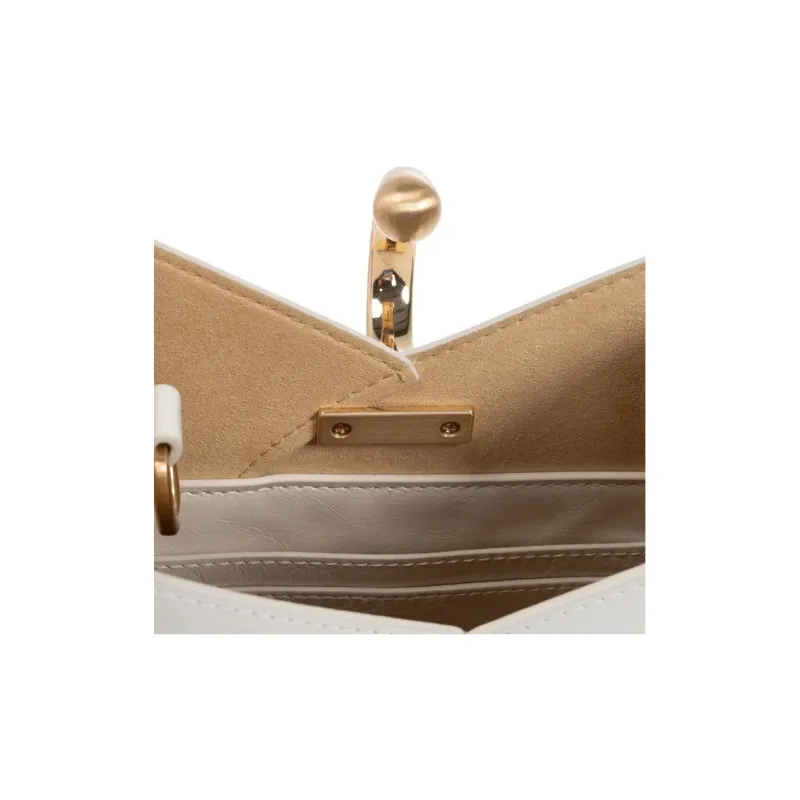 CULT GAIA Cow Leather Shoulder Bag Small Size Women's White-3
