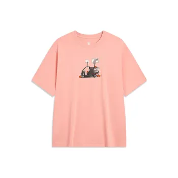 LiNing Badfive T Shirt Unisex Velvet Coral Pink