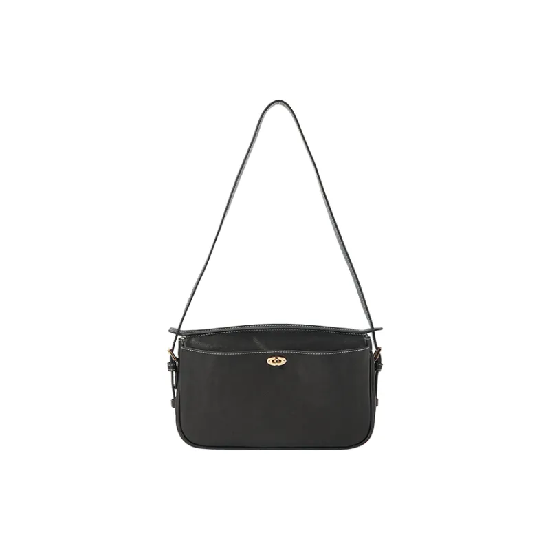 VANESSA HOGAN Top Grain Cow Leather Crossbody Bag Pochette, Shoulder Bag Women's Cocoa Red Brown/Obsidian Black-7