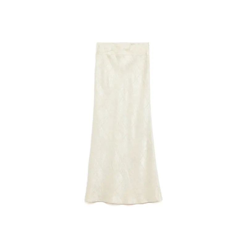 FIRELADY FUR Casual Long Skirts Women's Hemp Apricot-1