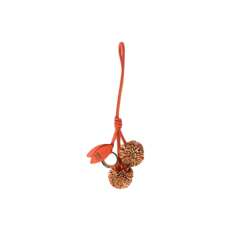 MIU MIU Calfskin Bag Charm Bag Accessory Women's Orange-0