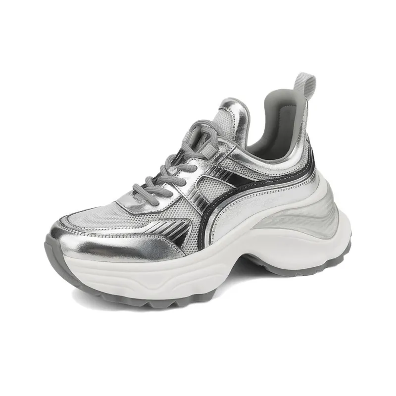 Rosa Bianca Breathable Lightweight Height Increasing Low Top Chunky Sneakers Women's-8