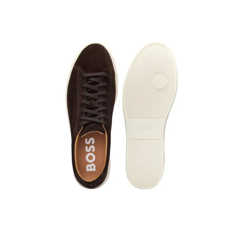 HUGO BOSS Low Top Skateboard Shoes Men's Dark Brown-4