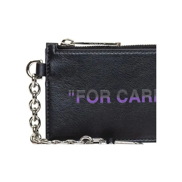 OFF WHITE Zip Up Chained Card Case-4