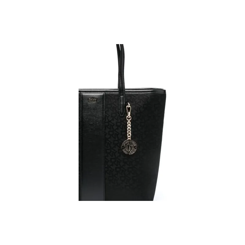 DKNY Polyester Tote Bag Shopping Bag Shoulder Bag Handbag Women's Black-4