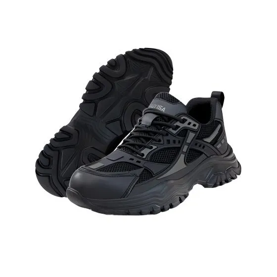 GUYISA Non slip, Wear resistant, Impact resistant Low Top Chunky Sneakers Men's Black-2