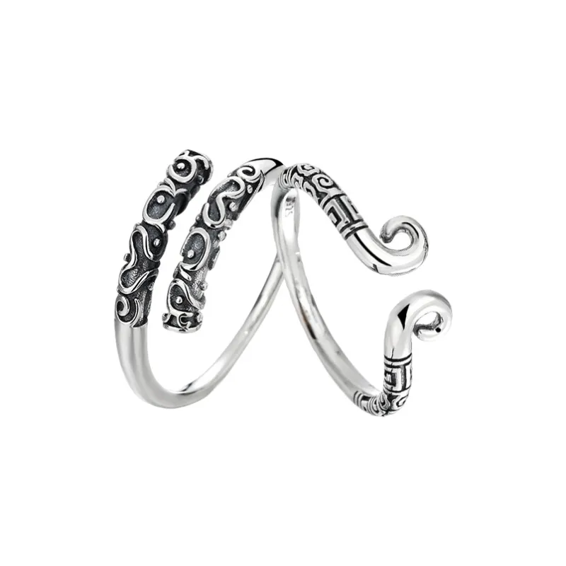 FBRUE 925 Sterling Silver Rings Unisex-5