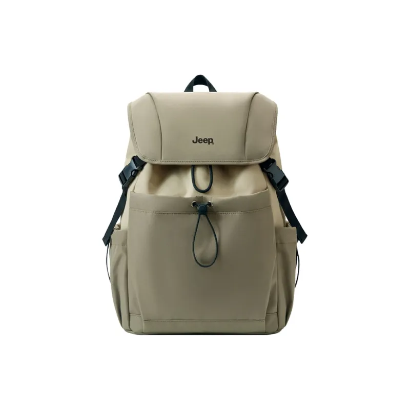 Jeep Fabric Backpack Laptop Bag Unisex Agate Black/Plantain Green/Desert Yellow-4