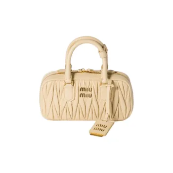 MIU MIU Arcadie Series Lambskin Handbag Mini Women's Soybeans