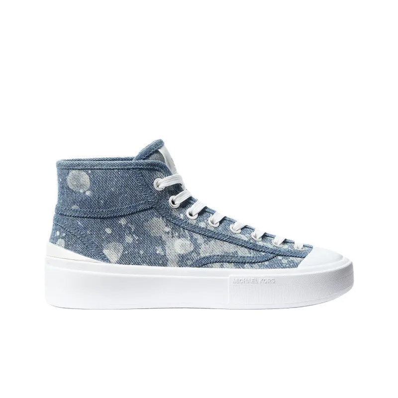 MICHAEL KORS Jude High Top Canvas Shoes Women's Blue-1