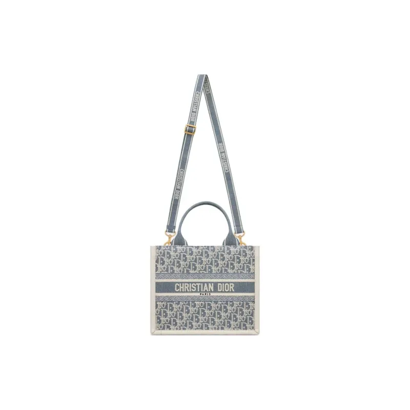 DIOR Cotton Tote Bag, Shopping Bag, Handbag Trumpets Unisex Blue-1