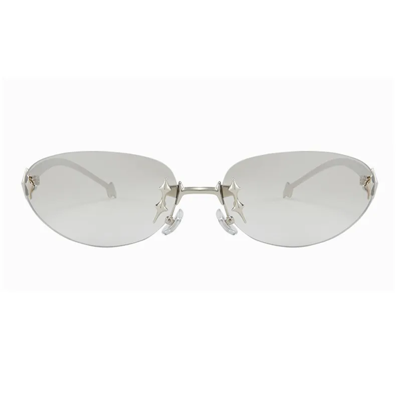 MUYKUY Metal Oval Sunglasses Unisex-1