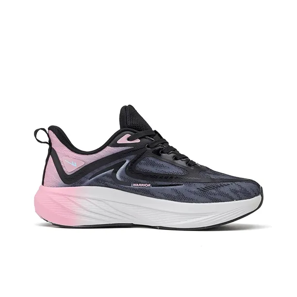 Warrior Cushioning Breathable Lightweight Low Top Casual Training Sprint Running Shoes Women's Black Pink-1