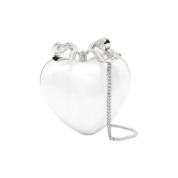 Self portrait Pearl Heart Clutch Bag