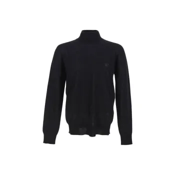 VERSACE Logo Embroidered Turtleneck Sweater