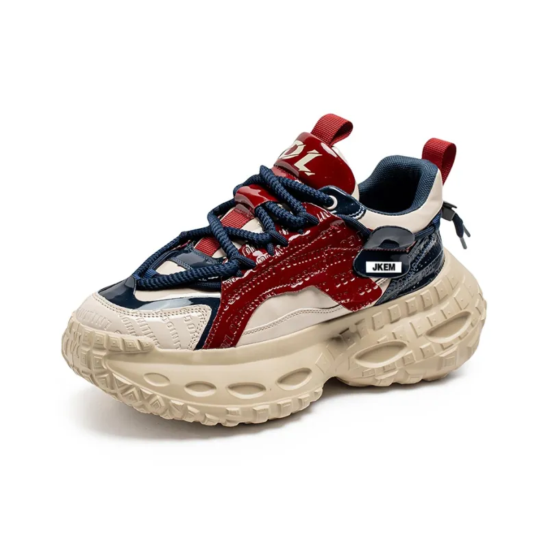 JKEM Anti Slip And Wear Resistant Height Increasing Low Top Chunky Sneakers Men's-1