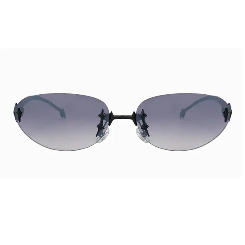 MUYKUY Metal Oval Sunglasses Unisex-5