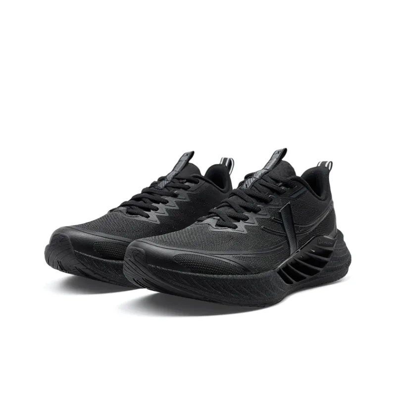 XTEP Cushioning Breathable Support Low Top Casual Training Sprint Running Shoes Men's Black Charcoal Ash-2