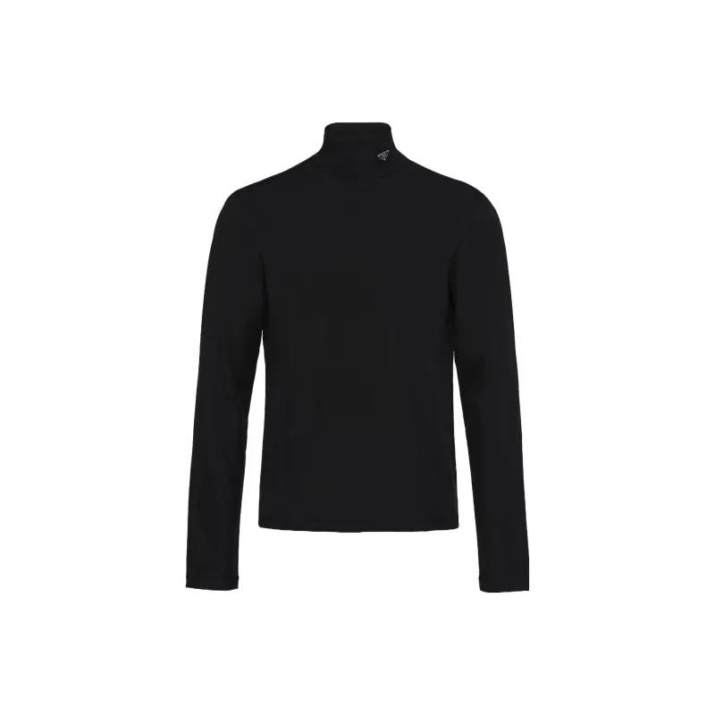 PRADA Triangle logo Roll neck Top-0