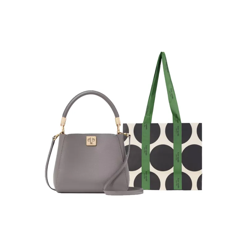 Kate Spade Grain Leather Shoulder Bag, Crossbody Bag, Handbag Small Size Women's Wild Rabbit Gray-5